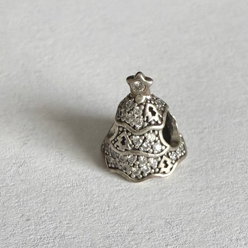 Pandora Sterling Silver Sparkling Christmas Tree Charm retired 791765CZ